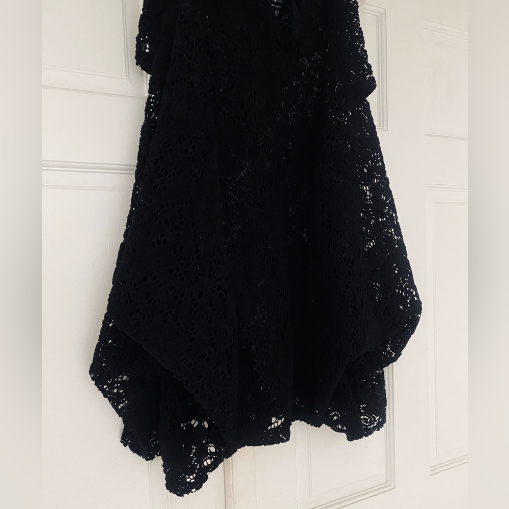 Black Crochet Knit Mini Dress - Picture 3 of 8